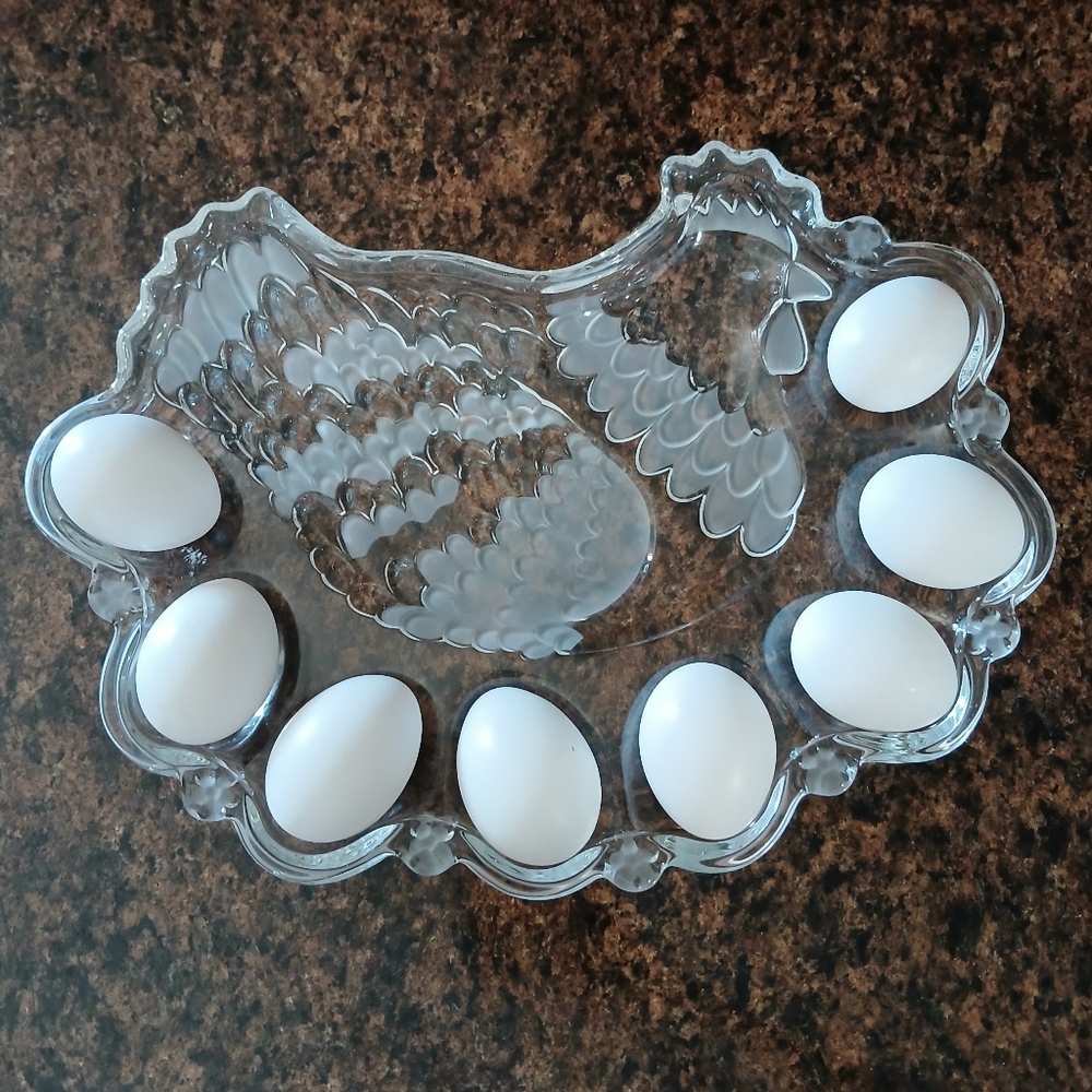 Studio Nova‎ Crystal Glass Chicken Shaped Egg Plater